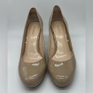 Franco Sarto Patent Leather platform Pump, 6M nude color,